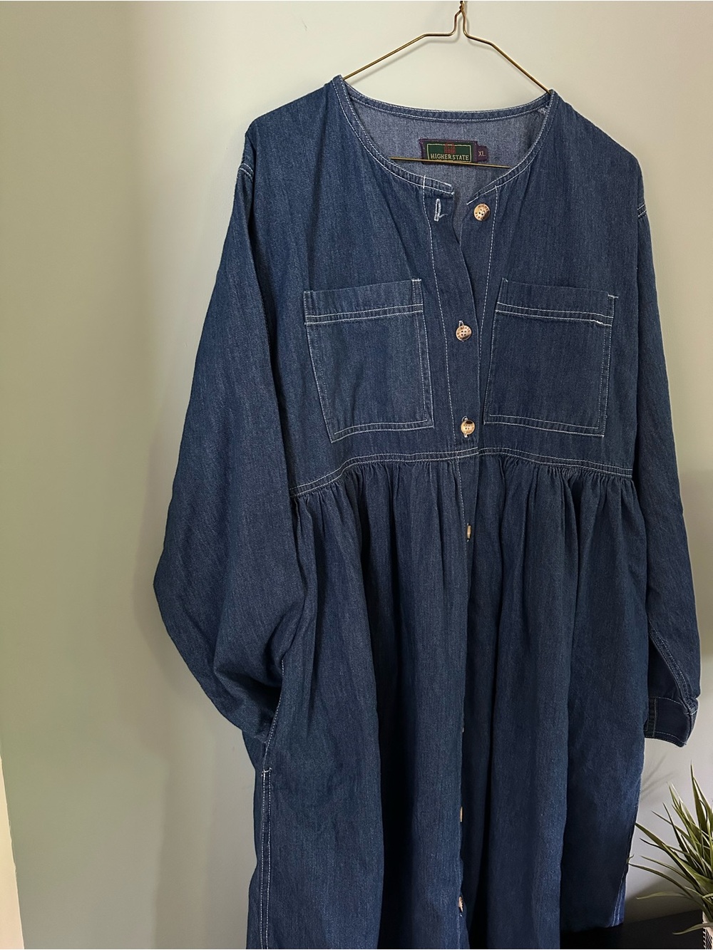 Vintage Denim Button-Front Maxi Dress - Picture 6 of 6